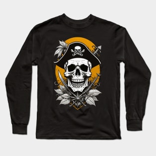 Vintage Pirate Skull Long Sleeve T-Shirt